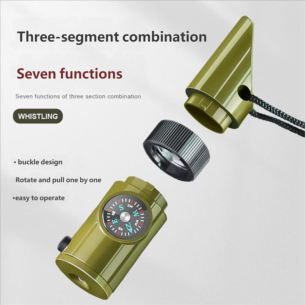 Hunting Outdoor Thermometer - Fischietto Multifunzione 7-in-1 con Bussola, Termometro,