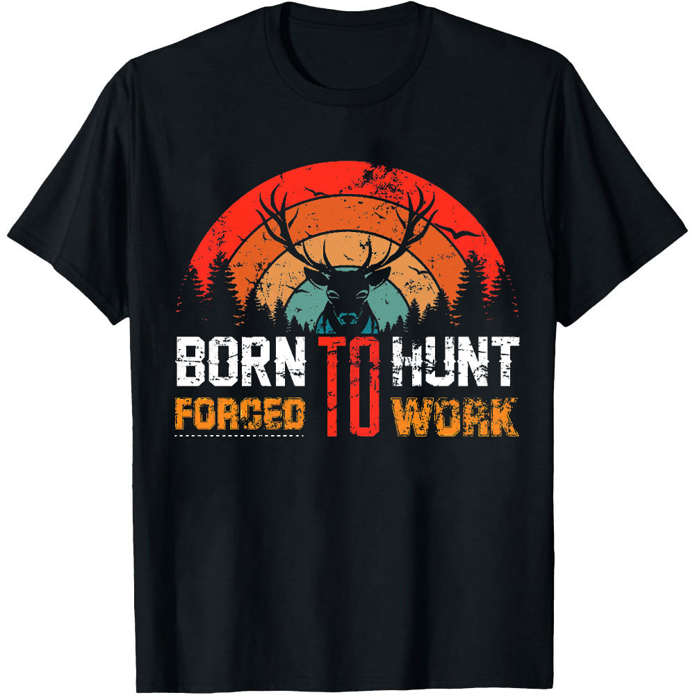 Outdoor Hunting Graphic Tees - T-Shirt con Grafica Silhouette Cervo 'Born