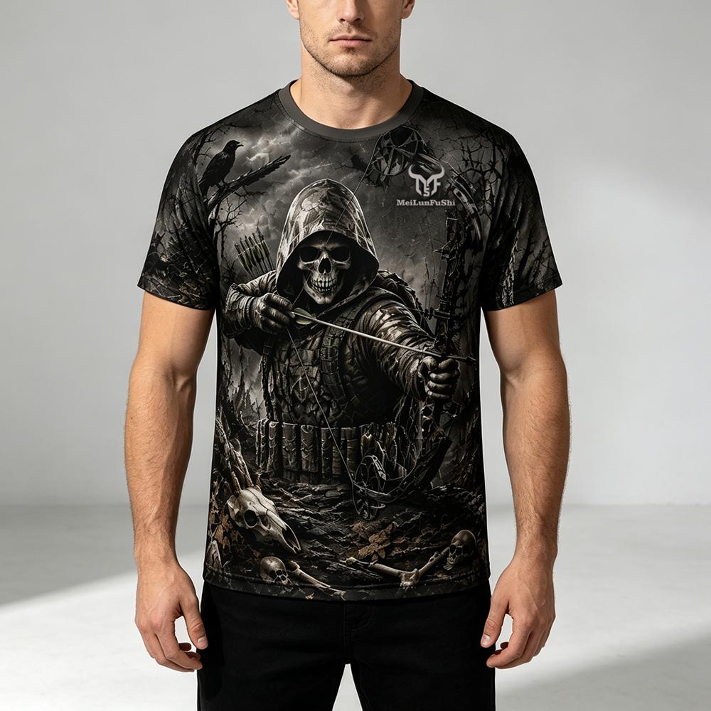 T-shirt Gotico Teschio Arciere - Outdoor Hunting Graphic Tees recensione e prezzo